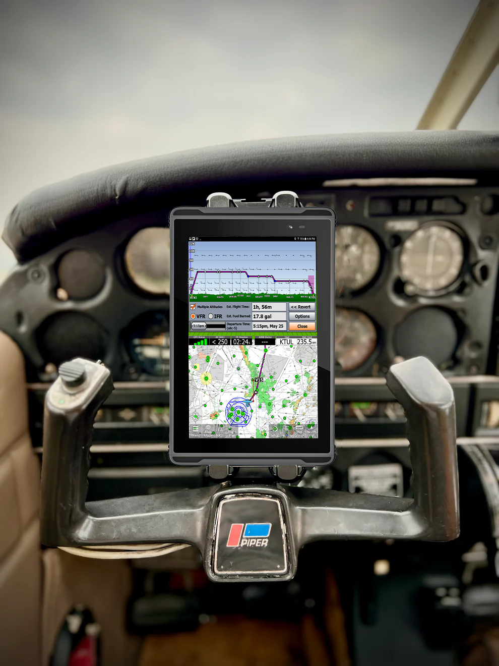 iFly EFB X7 Aviation Tablet mounted in a cockpit