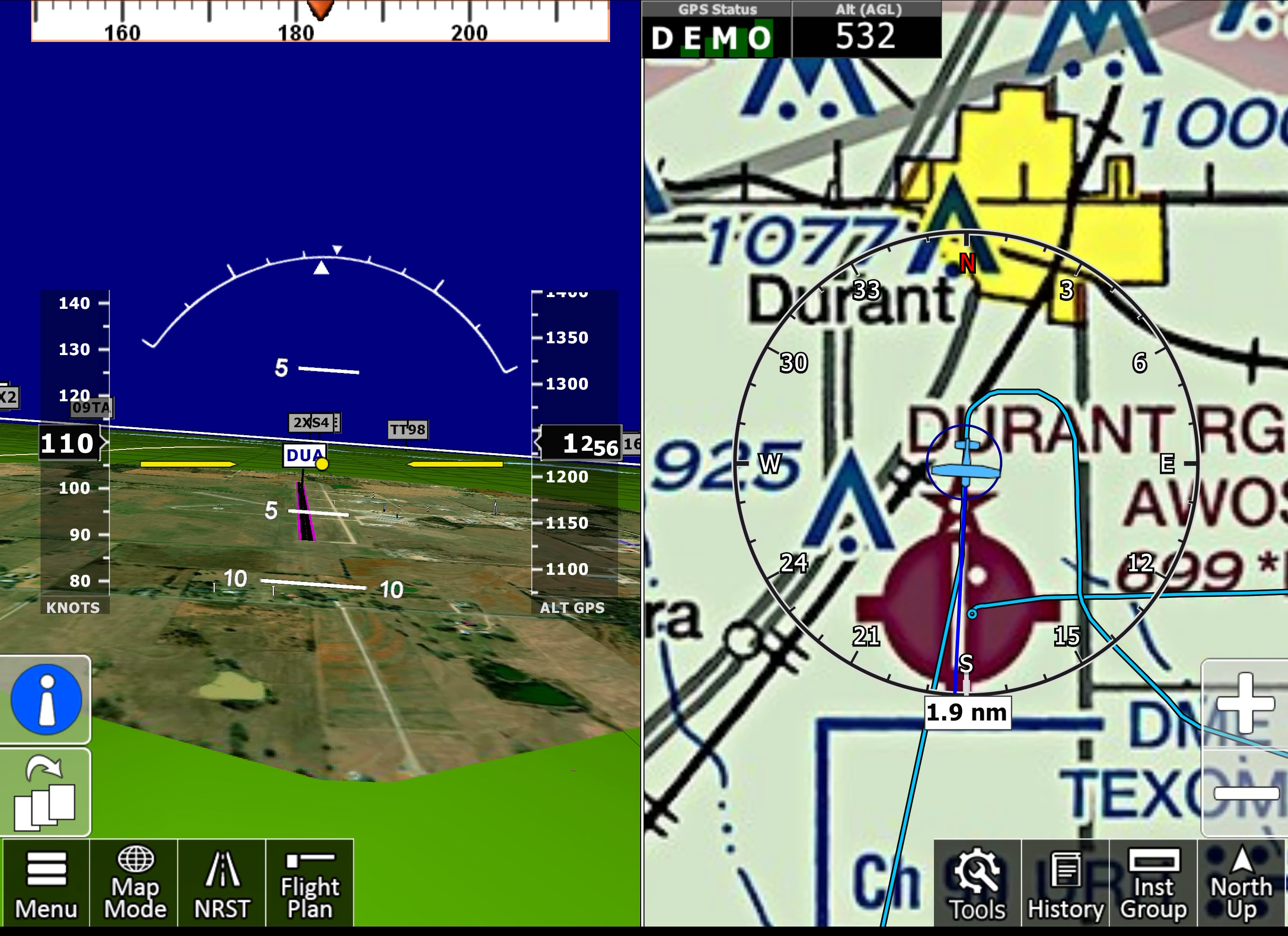 Replaying a recorded flight trail in iFly EFB