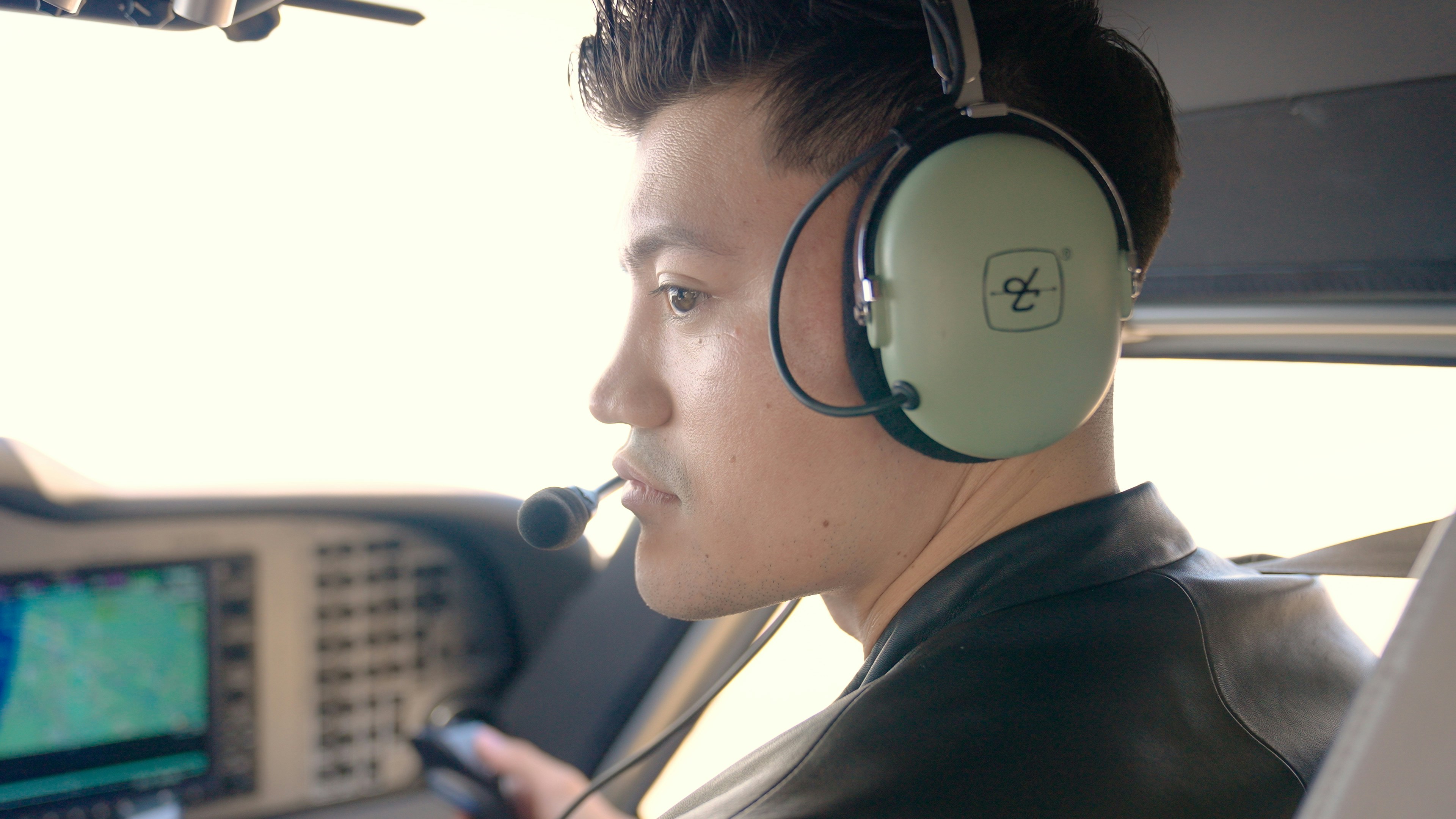 Student pilot during flight training