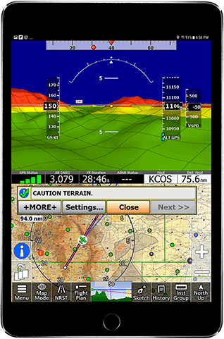 iFly EFB terrain and obstacle alerts